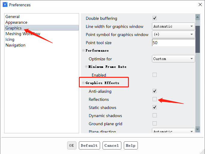 Fluent高版本如何关闭背景栅格及镜像显示